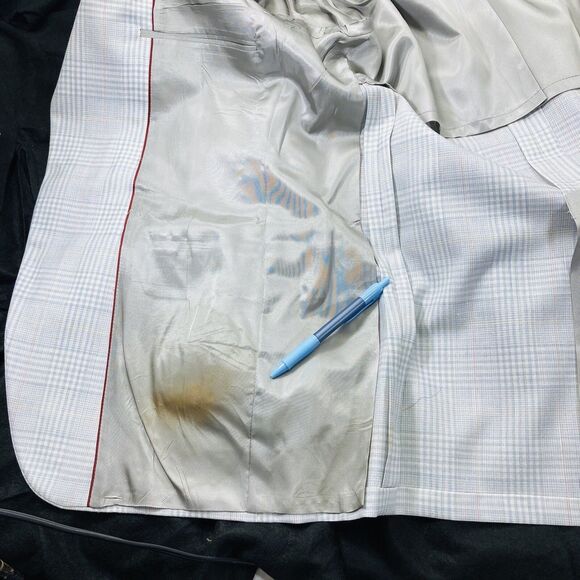 Jaymar Ruby Sport Coat Vintage Plaid White Blue 40 42 Preppy Academia 1980s Y2K - Picture 16 of 16